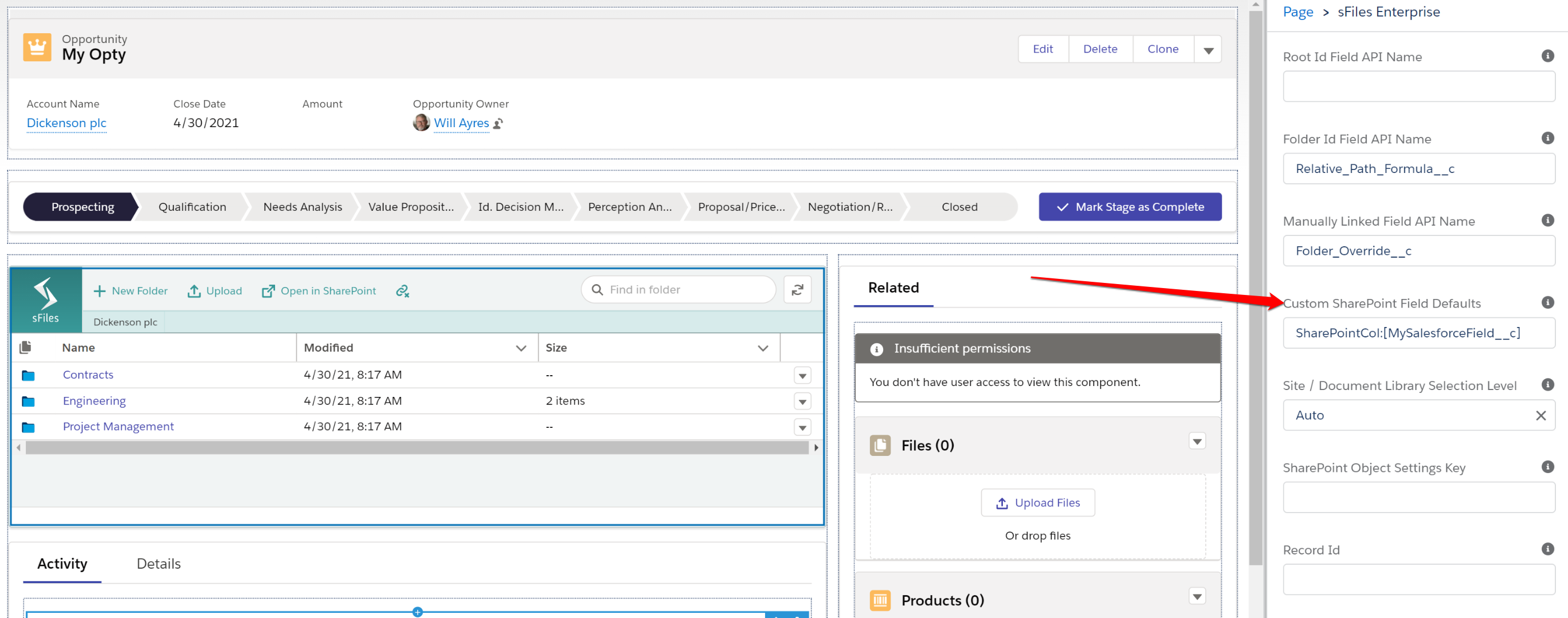 How to automatically set values in SharePoint columns from sFiles